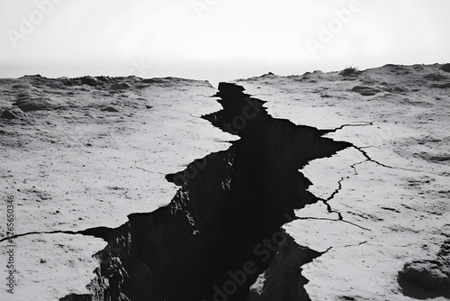 Earth's Surface Cracks: A Deep Fissure's Dramatic View