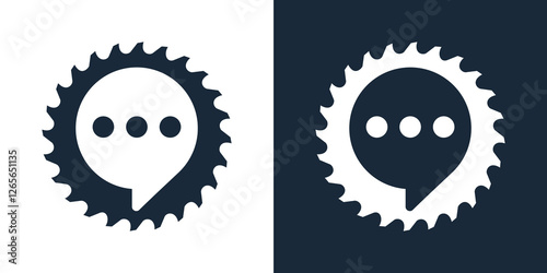 saw blade chat  Logo Design Vector Icon Symbol Illustrations.