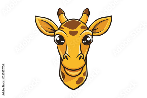 A giraffe head logo icon vector art illustration.eps photo