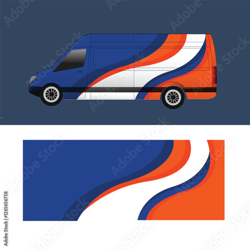 cargo van car body sticker design vector. freight forwarding company cargo van
