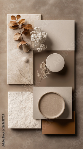 Minimalist Mood Board with Elegant Textures