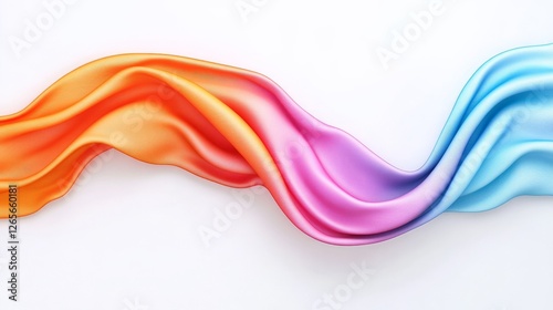 Captivating Wave of Colorful Fabric with Soft Gradient Blending photo