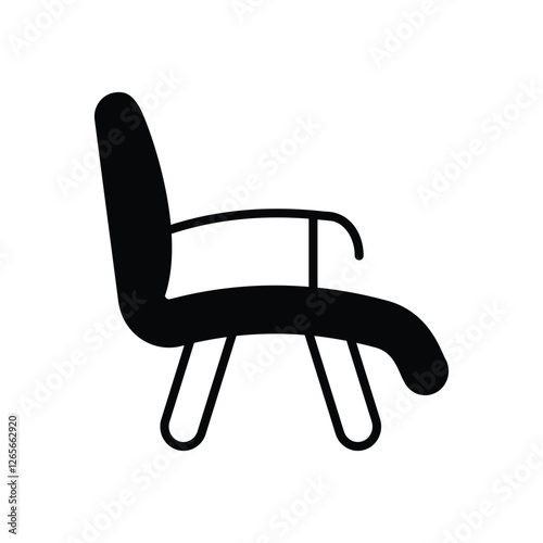 Rocking Chair vector icon stock illustration
