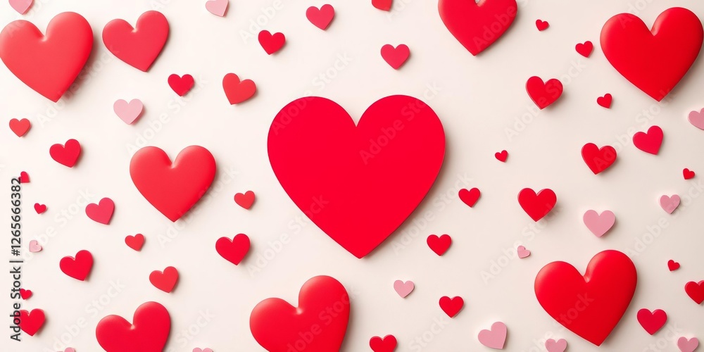 A background filled with pink and red heart shapes falling gracefully, perfect for Valentine's Day celebrations, passion, love, fun A background filled with pink and red heart shapes falling gracefully, perfect for Valentine's Day celebrations, passion, love, fun