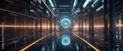 Futuristic 3D composition with abstract blocks, smooth surfaces, and glowing lines symbolizing innovation