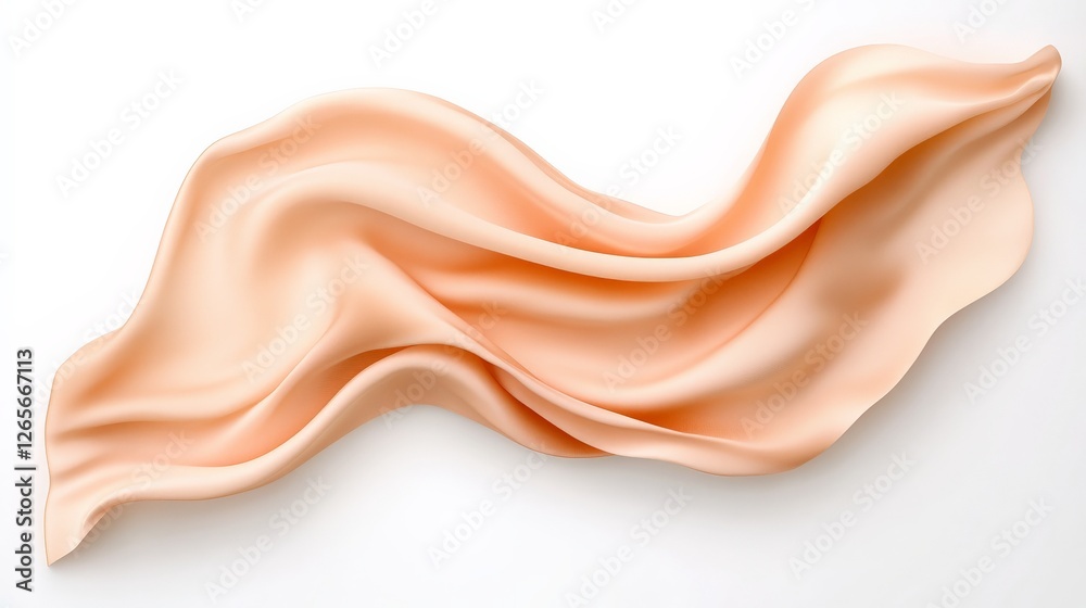 Fototapeta premium Delicate Fabric with Swirling Patterns and Soft Colors on White Background