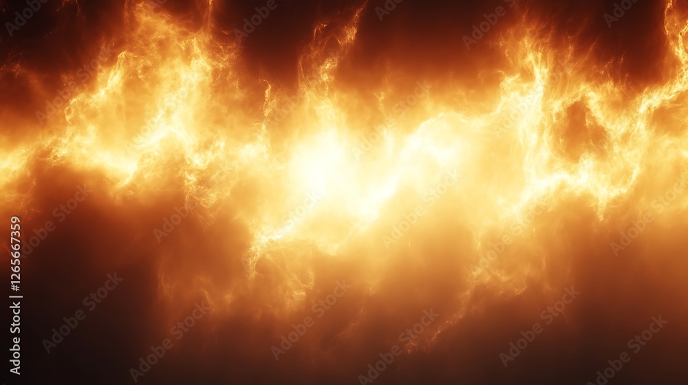 Fototapeta premium Fiery Abstract Nebula Cosmic Cloudscape Energy