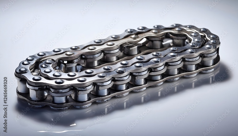 A silver chain with many small silver balls on it A silver chain with many small silver balls on it