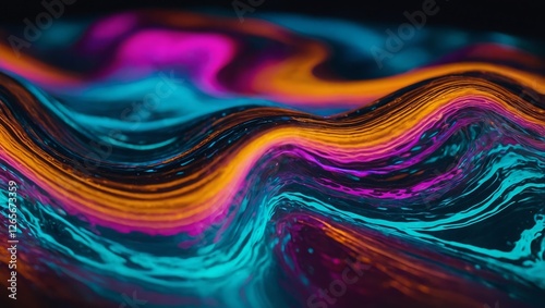 Holographic Neon Fluid Waves