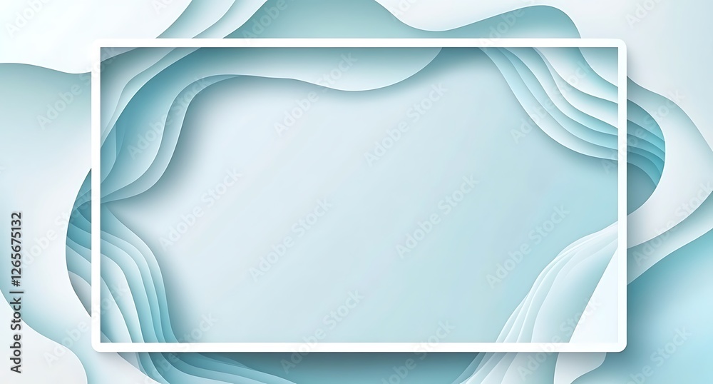 Fototapeta premium Light blue abstract background with soft swirls and circles