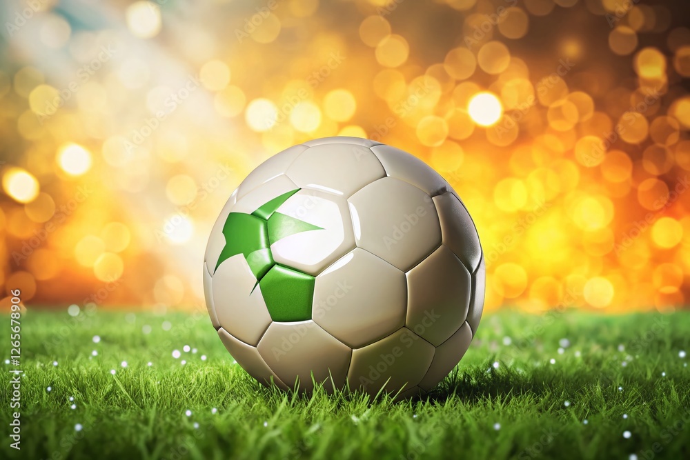 Obraz premium Cyprus Soccer Ball Bokeh Background: Sporting Event, National Pride, Football, Game, Championship