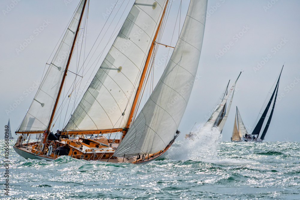 Fototapeta premium Sailing yachts regatta. Yachting. Sailing race