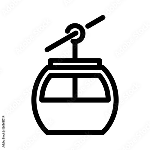 Cable Car Icon Vector From Camping and Adventure Set