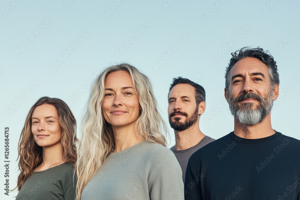 capture diverse group of people standing together symbolizing in health against clean uncluttered background capture diverse group of people standing together symbolizing in health against clean uncluttered background
