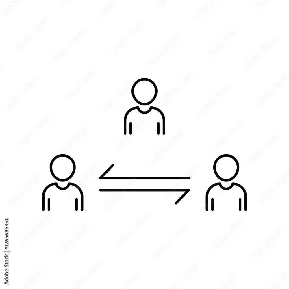 broker or mediator line icon on white broker or mediator line icon on white