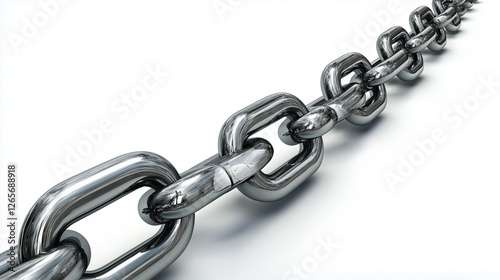 3D cartoon chain isolated white background, graphic element resource design