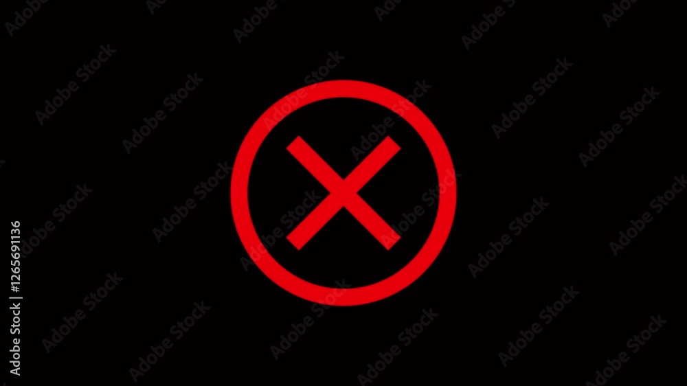 Wrong mark collection. Red cross X symbol. Blinking red cross mark as a bold statement on error and rejection. Wrong mark collection. Red cross X symbol. Blinking red cross mark as a bold statement on error and rejection.