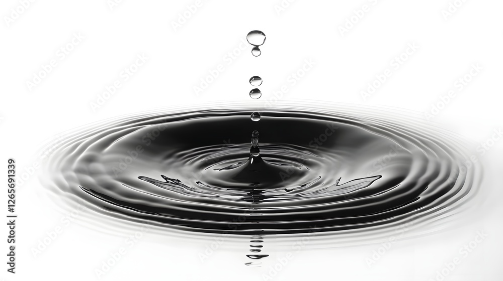A stunning close up photograph showcasing the captivating beauty of a single water drop as it creates a mesmerizing display of ripples and reflections on a serene calm surface The monochrome A stunning close up photograph showcasing the captivating beauty of a single water drop as it creates a mesmerizing display of ripples and reflections on a serene calm surface The monochrome