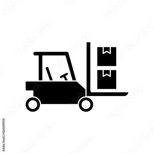 Forklift icon, simple flat style, illustration, logo sign symbol pictogram template, for ui or ux isolated on white for mobile app, editable
