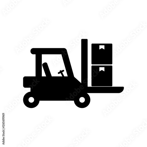 Forklift icon, simple flat style, illustration, logo sign symbol pictogram template, for ui or ux isolated on white for mobile app, editable