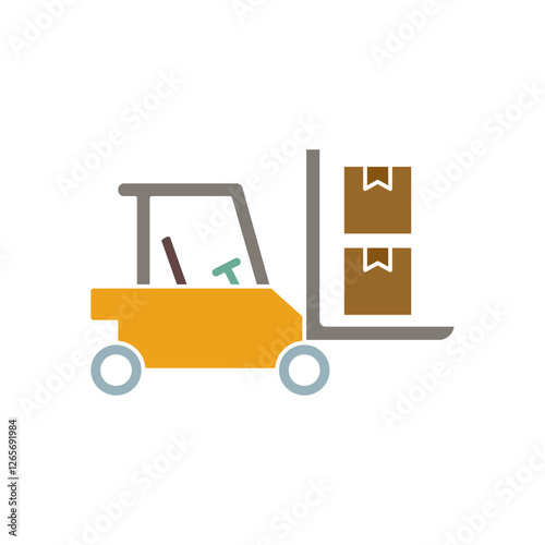 Forklift icon, simple flat style, illustration, logo sign symbol pictogram template, for ui or ux isolated on white for mobile app, editable
