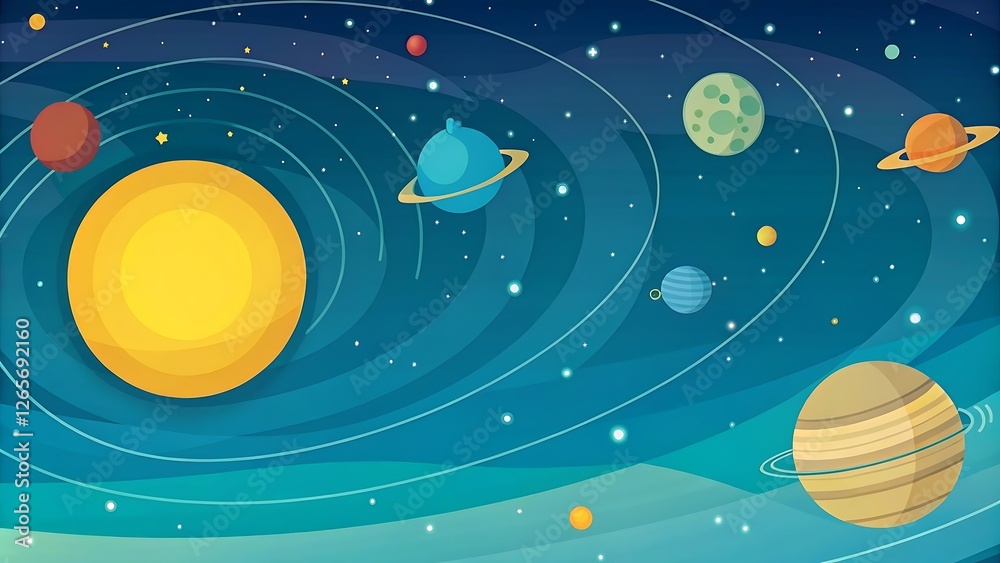 Fototapeta premium A space scene with planets, Craft a celestial background with planets and stars