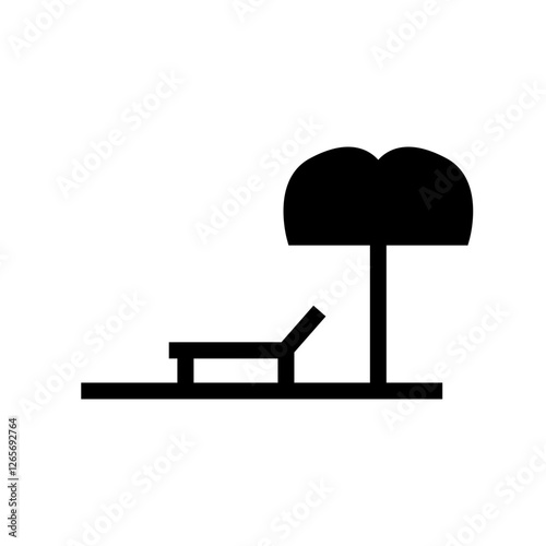 sunbed icon, simple flat style, illustration, logo sign symbol pictogram template, for ui or ux isolated on white for mobile app, editable