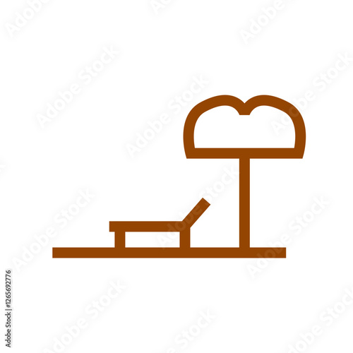 sunbed icon, simple flat style, illustration, logo sign symbol pictogram template, for ui or ux isolated on white for mobile app, editable