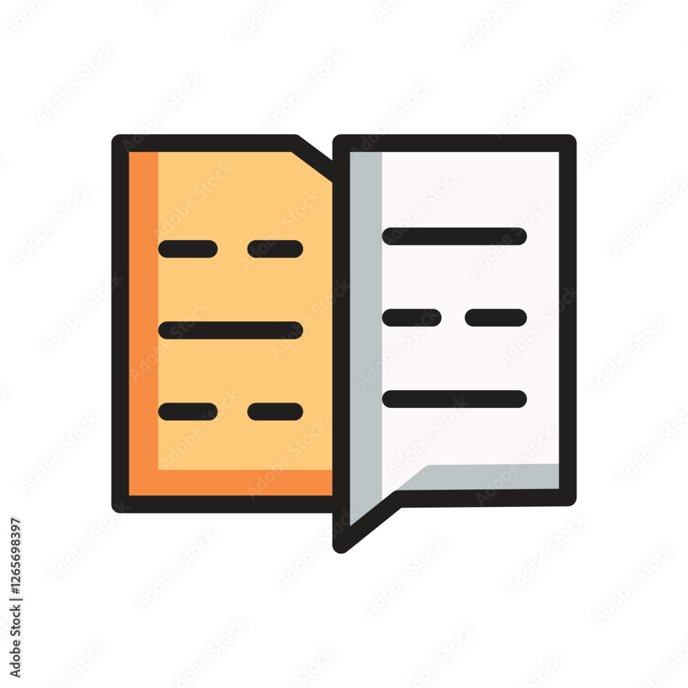 Book, diary, library, notepad, reading, note doodle cartoon, minimalist vector illustration, simple concept, Isolated filled icon Book, diary, library, notepad, reading, note doodle cartoon, minimalist vector illustration, simple concept, Isolated filled icon