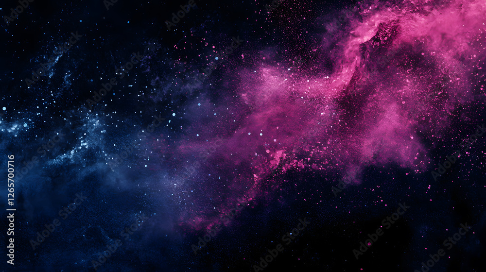 Fototapeta premium Stellar clouds in pink and blue tones, resembling a distant galaxy.