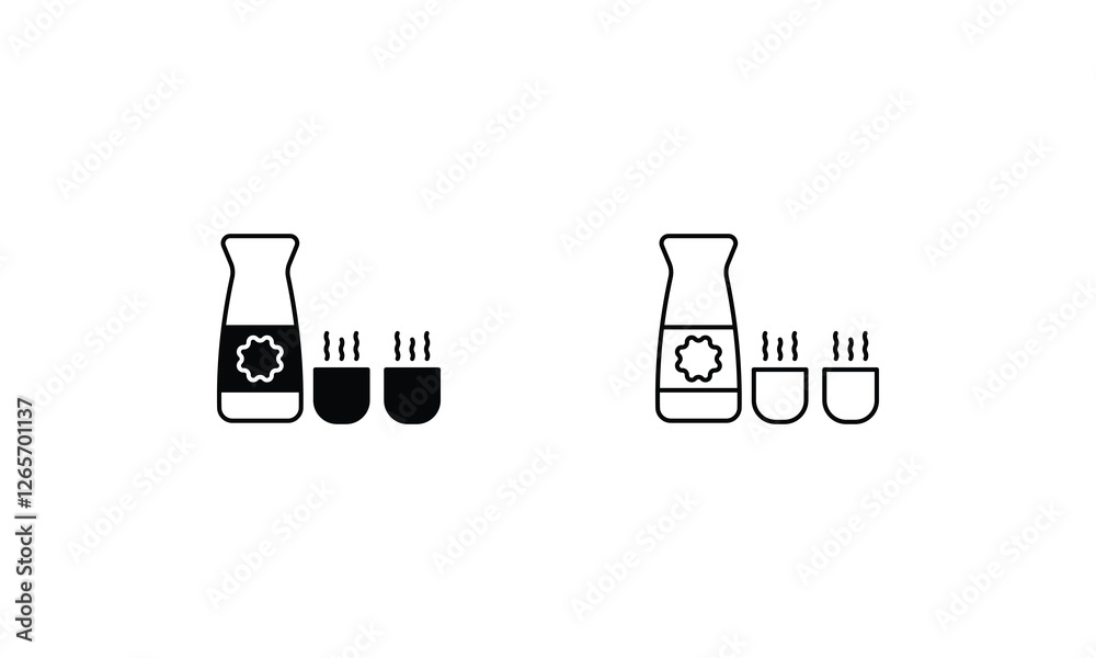 Sake icons set vector stock illustration Sake icons set vector stock illustration