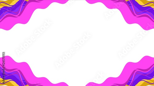 colorful yellow, pink, purple, liquid smoke flowing frame with copy space, suitable for festival, holi and editing