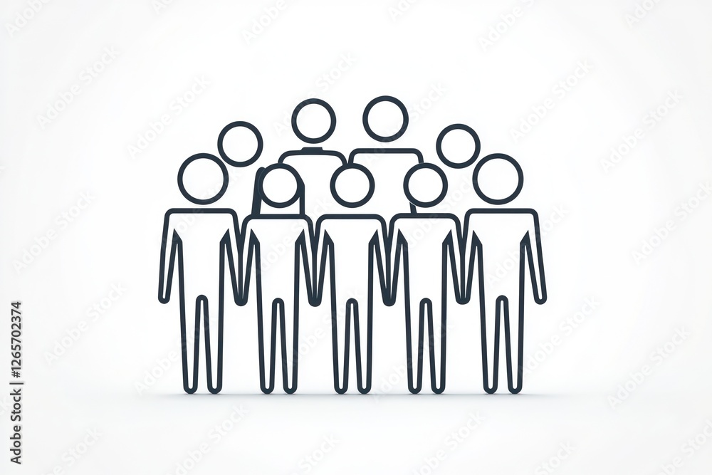 3D glyph icon symbolizing group collaboration with modern professional design. 3D glyph icon symbolizing group collaboration with modern professional design.