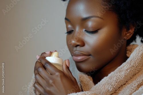 A woman holds an object in her hand, likely a personal item or keepsake