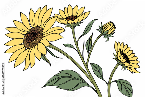 set of yellow flowers