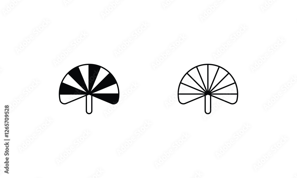 hand fan icons set vector stock illustration hand fan icons set vector stock illustration