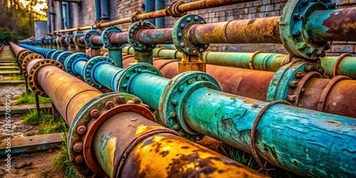 Wallpaper Mural Documentary Photo: Water Pipes, Rural Mexico, Infrastructure,  Aging Pipes,  Water Supply Torontodigital.ca