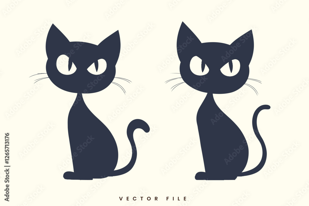 Fototapeta premium Editable Set Cat Illustration