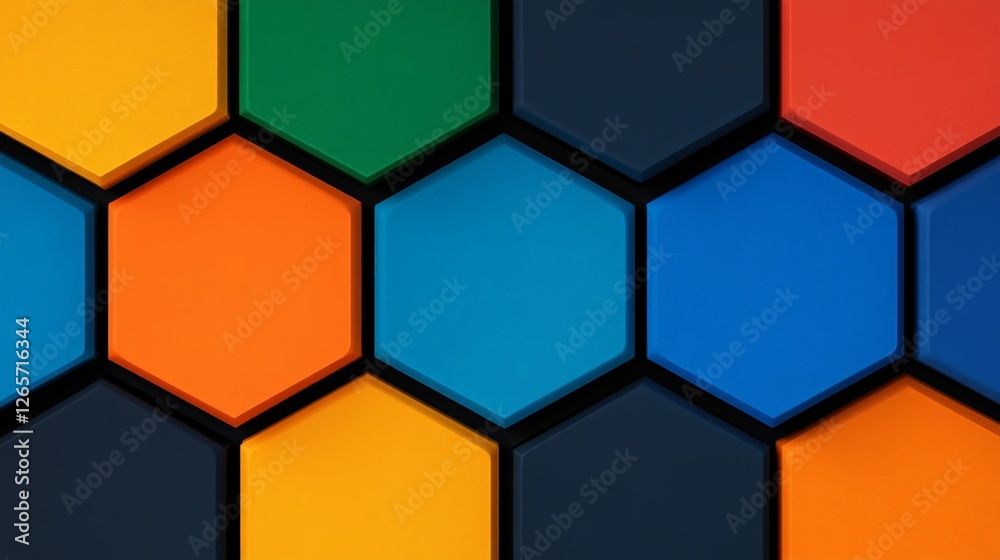 Vibrant Abstract Digital Canvas Composed of Six Colorful Hexagons Vibrant Abstract Digital Canvas Composed of Six Colorful Hexagons