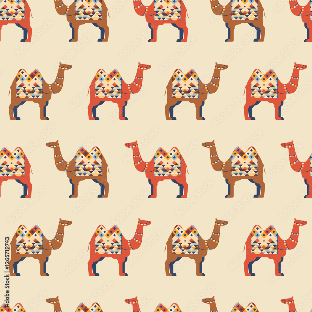 Decorated Arabian Camel Animal Pattern