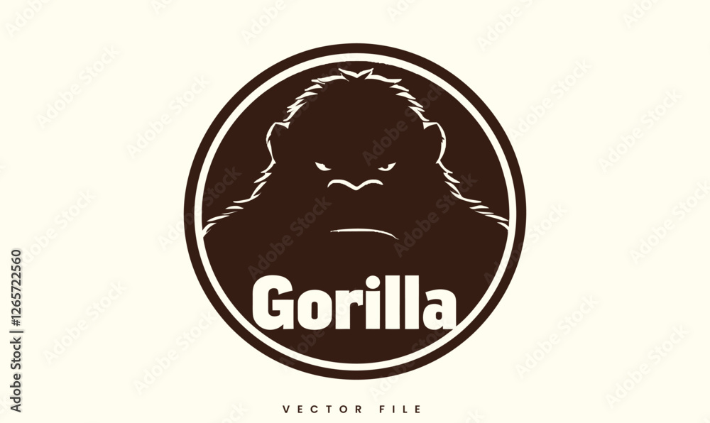 Obraz premium Editable Gorilla Logo Illustration