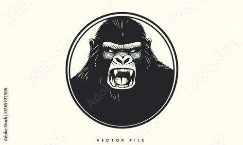 Editable Gorilla Logo Illustration