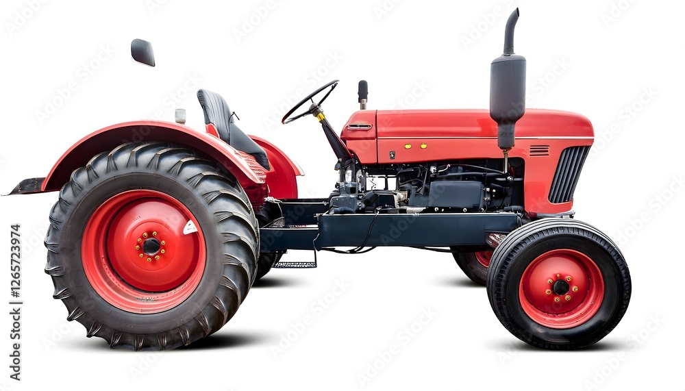 High-resolution Classic Farm Tractor isolated on white background for agricultural and farming design projects, ideal for creating realistic rural landscapes and farm equipment High-resolution Classic Farm Tractor isolated on white background for agricultural and farming design projects, ideal for creating realistic rural landscapes and farm equipment