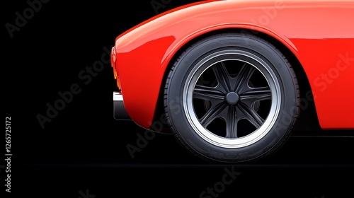 Sleek Red Sports Car Illustration on a Black Background