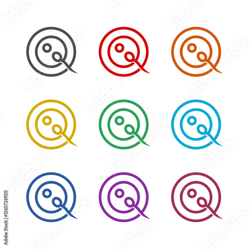 Human fertilization icon isolated on white background. Set icons colorful
