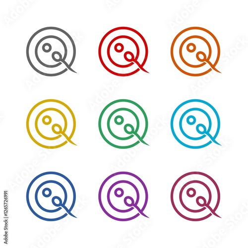 Human fertilization icon isolated on white background. Set icons colorful photo