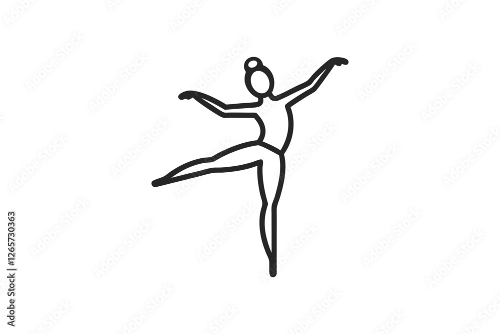 Elegant Ballet Dancer Outline Vector Design Elegant Ballet Dancer Outline Vector Design