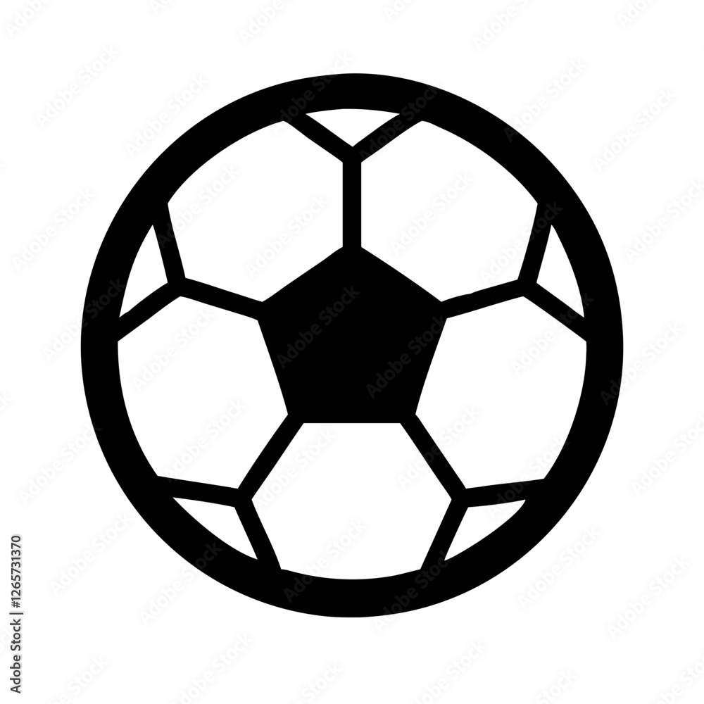 Obraz premium Soccer ball icon in classic black and white design representing sports and teamwork