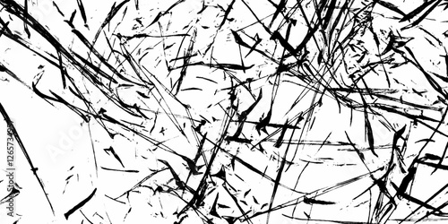 Modern pattern. Distressed banner. Dirty artistic design element for web Dry brush strokes. Black and white scratch grunge texture. Chaotic line motion background, fiberglass texture, reinforced. 