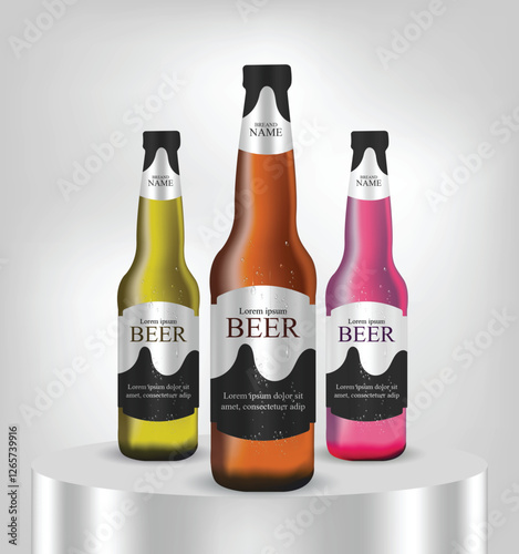 Beer Label vector visual, ideal for beer, lager, ale, stout etc. Drawn with mesh tool. Fully adjustable & scalable.